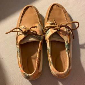 Palm tree print Sperrys